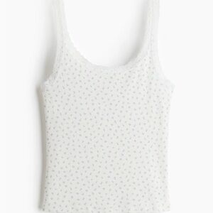 H&M Divided NWT White Floral Lace Trim Camisole